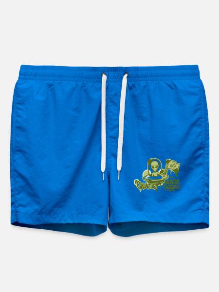 Alien Ufo Graffiti Graphic - Swim Trunks - cobalt blue