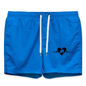 Monkey Heartbeat Heart - Swim Trunks - cobalt blue - Front - AI Model Male 185 light (185cm)