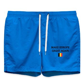 Make Europe Great Again – Belgium - Swim Trunks - cobalt blue - Front - AI Model Male 185 light (185cm)