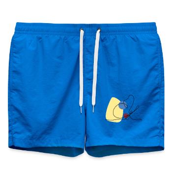 Aronde en linéaire avec fond coloré - Short de bain - cobalt blue - Devant - AI Model Male 185 light (185cm)