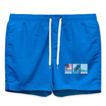 Salt in the air, chill in the heart. - Swim Trunks - cobalt blue - Front - AI Model Male 185 light (185cm)