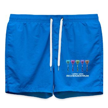 Rechenzentrum Retro Vintage Rechen & Besen Leiter - Badeshorts - Cobalt blue - Vorne - AI Model Male 185 light (185cm)