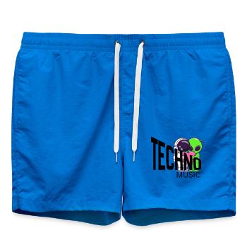 Alien Hug Duo Neon Glow - Swim Trunks - cobalt blue - Front - AI Model Male 185 light (185cm)