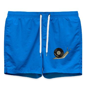 Vintage Vinyl Record Snail - Swim Trunks - cobalt blue - Front - AI Model Male 185 light (185cm)