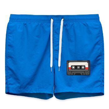 Retro Cassette Tape 80s 90s Nostalgia Vintage Musi - Swim Trunks - cobalt blue - Front - AI Model Male 185 light (185cm)