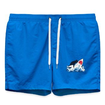 Cat Shark Ocean Humor - Swim Trunks - cobalt blue - Front - AI Model Male 185 light (185cm)