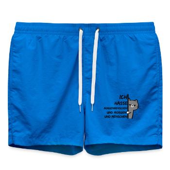 ICH HASSE MORGENMENSCHEN UND MORGEN UND MENSCHEN - Badeshorts - Cobalt blue - Vorne - AI Model Male 185 light (185cm)