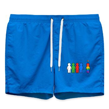 Anders und Stolz Regenbogen Grafik - Swim Trunks - cobalt blue - Front - AI Model Male 185 light (185cm)