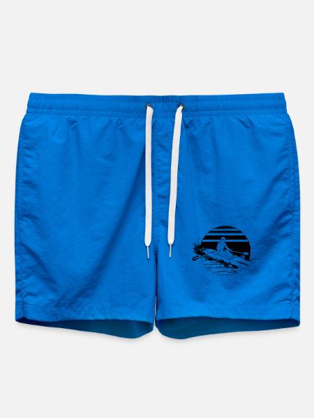 Rower Drawing - Swim Trunks - cobalt blue