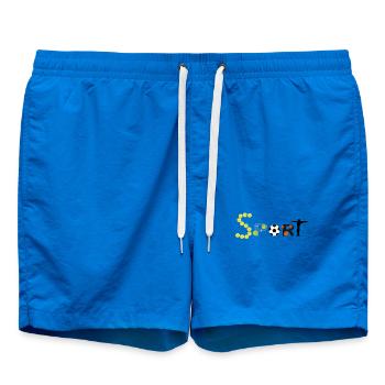 SPORTY - Sports Typography Design - Badeshorts - Cobalt blue - Vorne - AI Model Male 185 light (185cm)