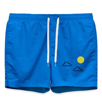 Wolken mit Sonne Minimal - Badeshorts - Cobalt blue - Vorne - AI Model Male 185 light (185cm)