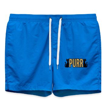 Purr Katzen Schriftzug Logo - Badeshorts - Cobalt blue - Vorne - AI Model Male 185 light (185cm)