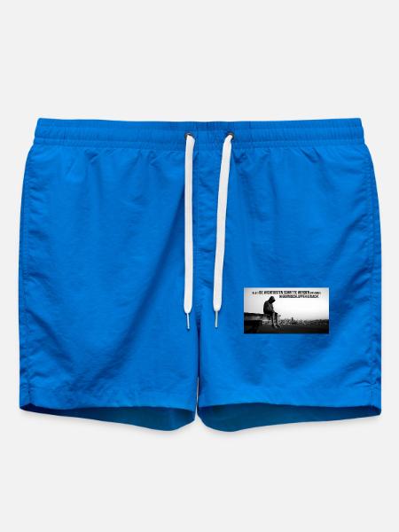 Черно-белая мотивационная иллюстрация: человек в к - Badeshorts - Cobalt blue