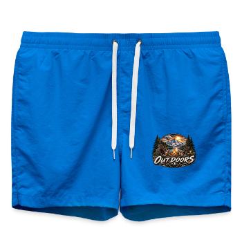 Outdoor-Abenteuer am Lagerfeuer - Badeshorts - Cobalt blue - Vorne - AI Model Male 185 light (185cm)