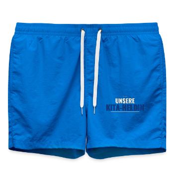 Abschiedsgeschenk für die Kita‑Heldin Shirt - Badeshorts - Cobalt blue - Vorne - AI Model Male 185 light (185cm)