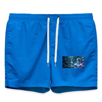 Cute Baby Alien Astronaut on Futuristic Microchip - Badeshorts - Cobalt blue - Vorne - AI Model Male 185 light (185cm)