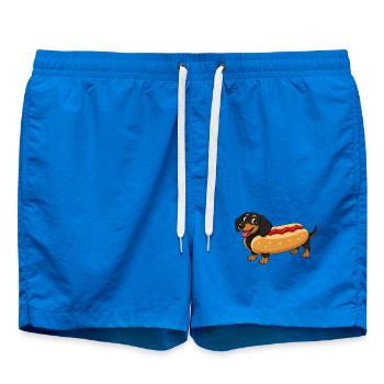 Dackel als Hotdog - Badeshorts - Cobalt blue - Vorne - AI Model Male 185 light (185cm)