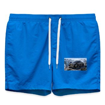 Futuristic All-Terrain Tracked Exploration Vehicle - Badeshorts - Cobalt blue - Vorne - AI Model Male 185 light (185cm)