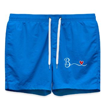 Buchstabe B Initiale Monogramm mit Herz - Badeshorts - Cobalt blue - Vorne - AI Model Male 185 light (185cm)