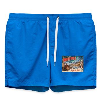 Grüße vom Nordpol Retro-Postkarte - Badeshorts - Cobalt blue - Vorne - AI Model Male 185 light (185cm)
