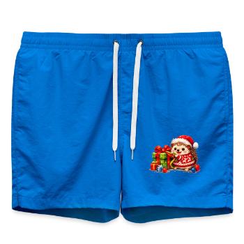 Niedlicher Igel Weihnachtsmann-hut - Badeshorts - Cobalt blue - Vorne - AI Model Male 185 light (185cm)