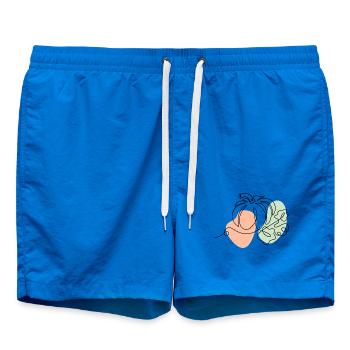 Abstrakte Linienformen mit Farbklecksen - Badeshorts - Cobalt blue - Vorne - AI Model Male 185 light (185cm)