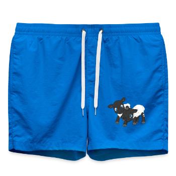 Süße Schwarzkopf-Lämmer – Schafgeschwister - Badeshorts - Cobalt blue - Vorne - AI Model Male 185 light (185cm)