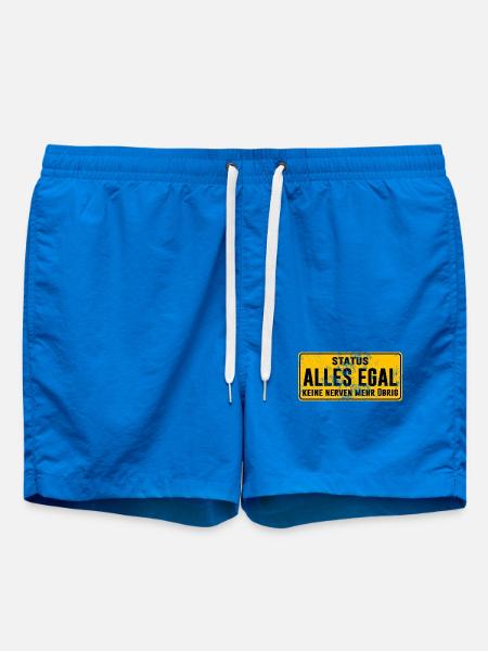 Status: Alles Egal – Keine Nerven Mehr - Badeshorts - Cobalt blue