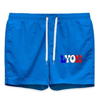 Lyon Bunte Blöcke Frankreich - Badeshorts - Cobalt blue - Vorne - AI Model Male 185 light (185cm)