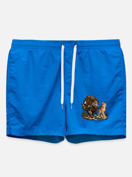 Wildschwein & Luchs beim Wandern – Outdoor - Badeshorts - Cobalt blue
