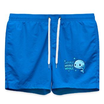 Wortspiel-Wal - Badeshorts - Cobalt blue - Vorne - AI Model Male 185 light (185cm)
