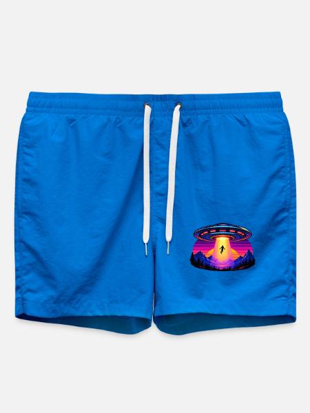 Neon-UFO im Sonnenuntergang - Badeshorts - Cobalt blue