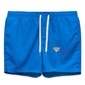 Herzflug Papierflieger - Badeshorts - Cobalt blue - Vorne - AI Model Male 185 light (185cm)