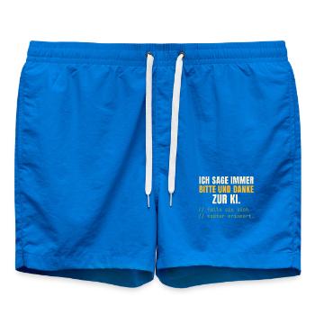 Bitte und Danke zur KI – Nur für den Fall - Badeshorts - Cobalt blue - Vorne - AI Model Male 185 light (185cm)