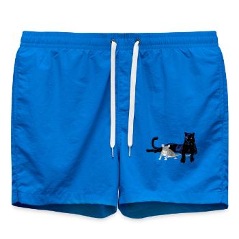 Panther Katze und Maus Duo  - Badeshorts - Cobalt blue - Vorne - AI Model Male 185 light (185cm)
