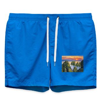 Sonnenuntergang - Badeshorts - Cobalt blue - Vorne - AI Model Male 185 light (185cm)
