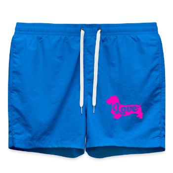Dachshund Rauhaardackel - Badeshorts - Cobalt blue - Vorne - AI Model Male 185 light (185cm)