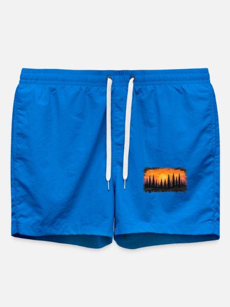 Sonnenuntergang Waldsilhouette - Badeshorts - Cobalt blue