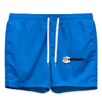 Määhndy - Mandy Namensshirt mit Schafnote - Badeshorts - Cobalt blue - Vorne - AI Model Male 185 light (185cm)