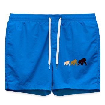 Dreier Gorillas Silhouetten - Badeshorts - Cobalt blue - Vorne - AI Model Male 185 light (185cm)
