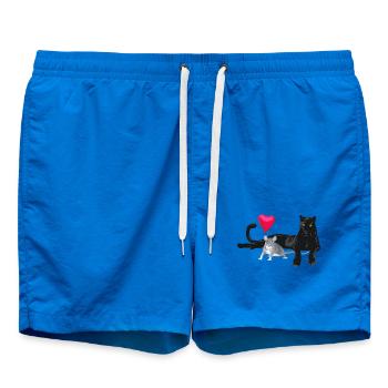 Herzballon Freundschaft Katze Maus - Badeshorts - Cobalt blue - Vorne - AI Model Male 185 light (185cm)