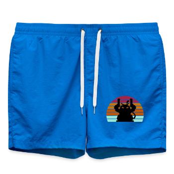 Cat Gun - Badeshorts - Cobalt blue - Vorne - AI Model Male 185 light (185cm)