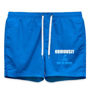 Offensichtlich abwesend, lustig, unternehmenssarkastisch - Badeshorts - Cobalt blue - Vorne - AI Model Male 185 light (185cm)
