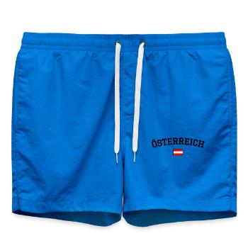 Österreich Flagge Design Schwarz - Badeshorts - Cobalt blue - Vorne - AI Model Male 185 light (185cm)