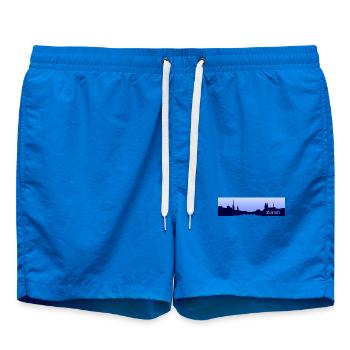 Zürich City - Skyline - Stadt - Design - Züri Love - Badeshorts - Cobalt blue - Vorne - AI Model Male 185 light (185cm)