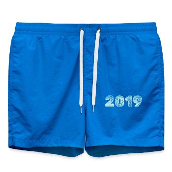 2019 avec un design aquarelle artistique - Short de bain - cobalt blue - Devant - AI Model Male 185 light (185cm)