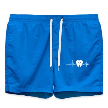 Dent souriante avec ligne de pouls - Short de bain - cobalt blue - Devant - AI Model Male 185 light (185cm)