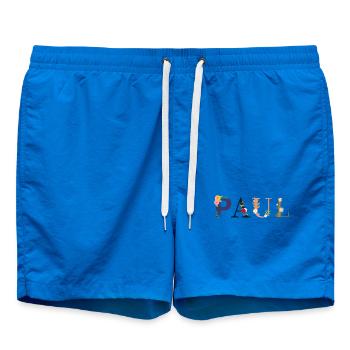 Le nom de PAUL est décoré de fleurs - Short de bain - cobalt blue - Devant - AI Model Male 185 light (185cm)