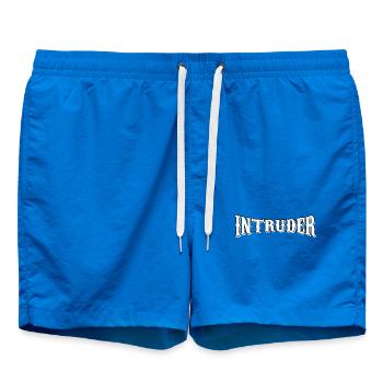 intrus hacker intrus clan sticker ordinateur - Short de bain - cobalt blue - Devant - AI Model Male 185 light (185cm)