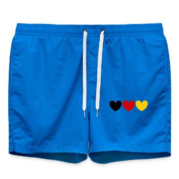 Deutschland Farben Herz Fanshirt - Badeshorts - Cobalt blue - Vorne - AI Model Male 185 light (185cm)